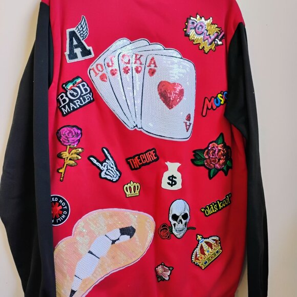 Men's large varsity style jacket with patches - Picture 2 of 6